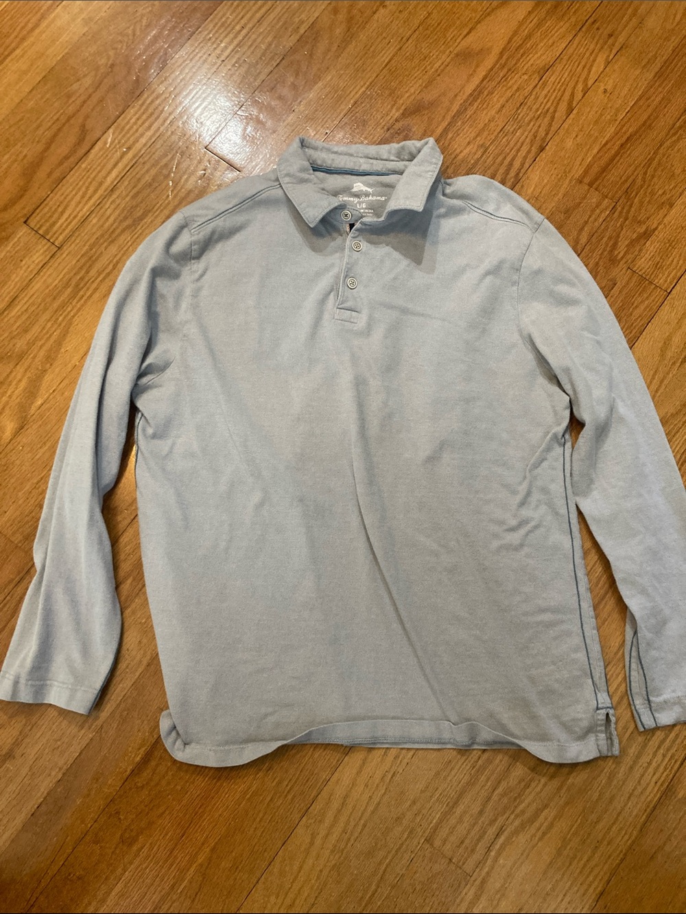 Men's Tommy Bahama long -Sleeve Polo Shirt - Light grey size large